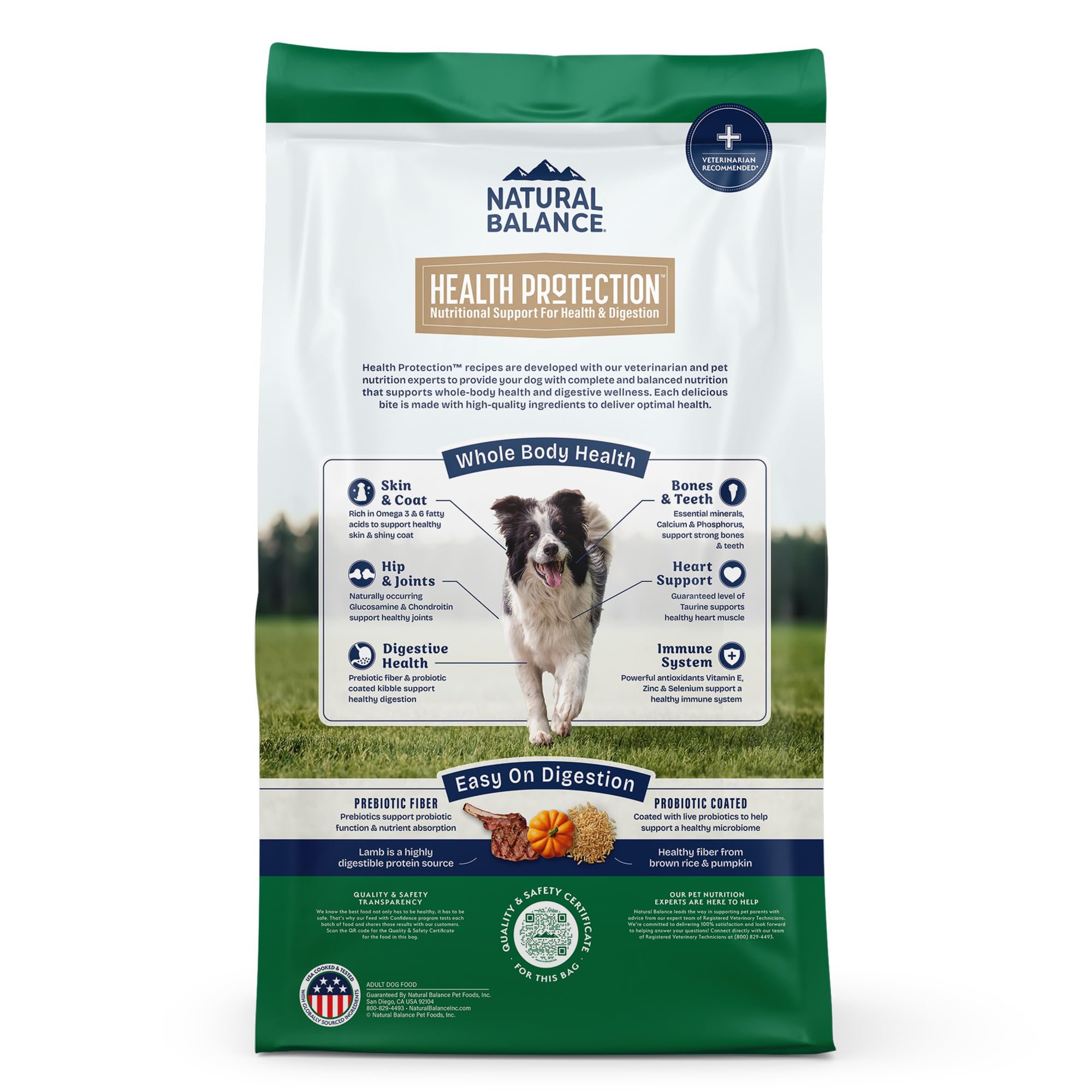 Natural Balance Health Protection Whole Body Health Easy on Digestion with Lamb, Brown Rice & Pumpkin Dry Dog Food