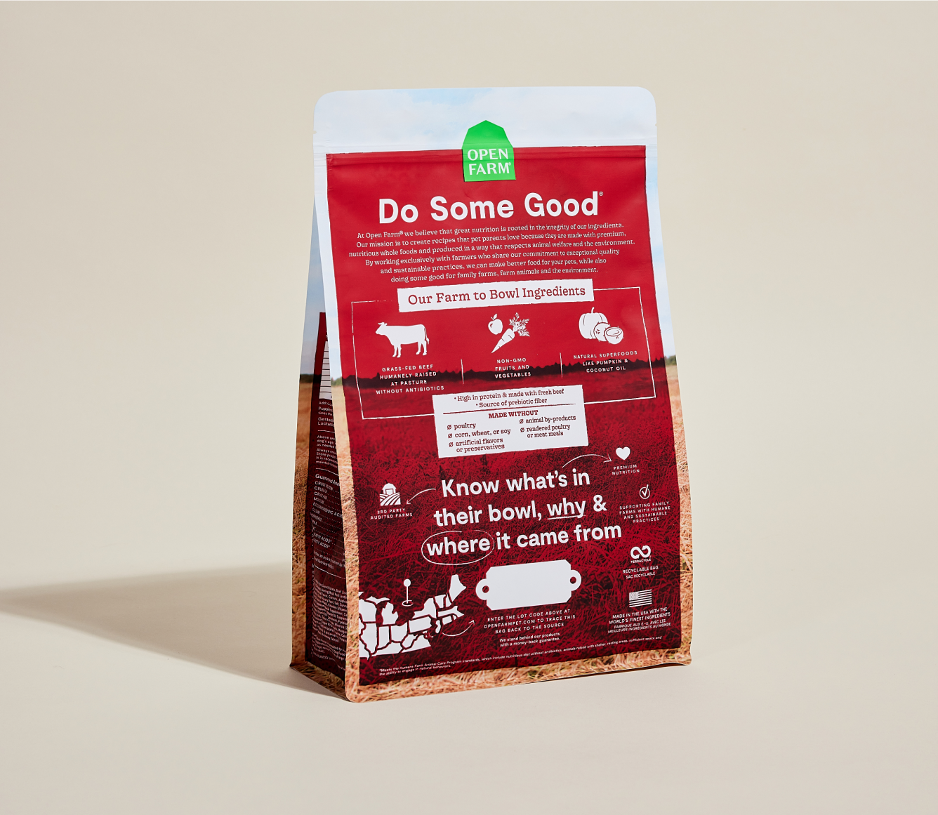 Open Farm Grass-Fed Beef Grain Free Kibble Dog Food