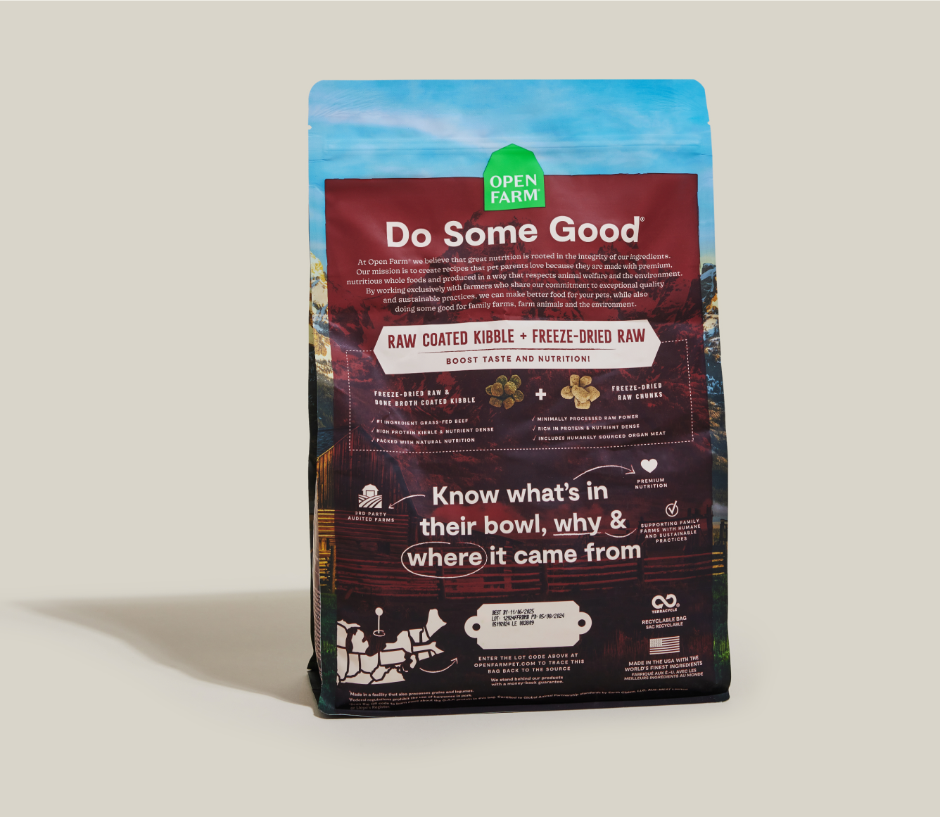 Open Farm RawMix Front Range Ancient Grain Kibble Dog Food