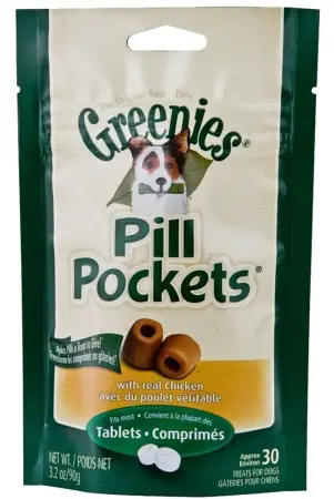 Greenies Pill Pockets for Dogs Chicken Flavor Small Tablet Size Soft Dog Treats 3.2 oz (30 Pk)
