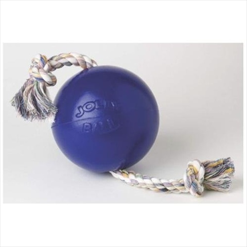 Jolly Pets Romp and Roll Dog Toy Ball with Durable Design Blue 4.5 in