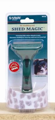 Safari by Coastal Shed Magic De Shedding Tool with Stainless Steel Blades for Dogs with Medium to Long Hair