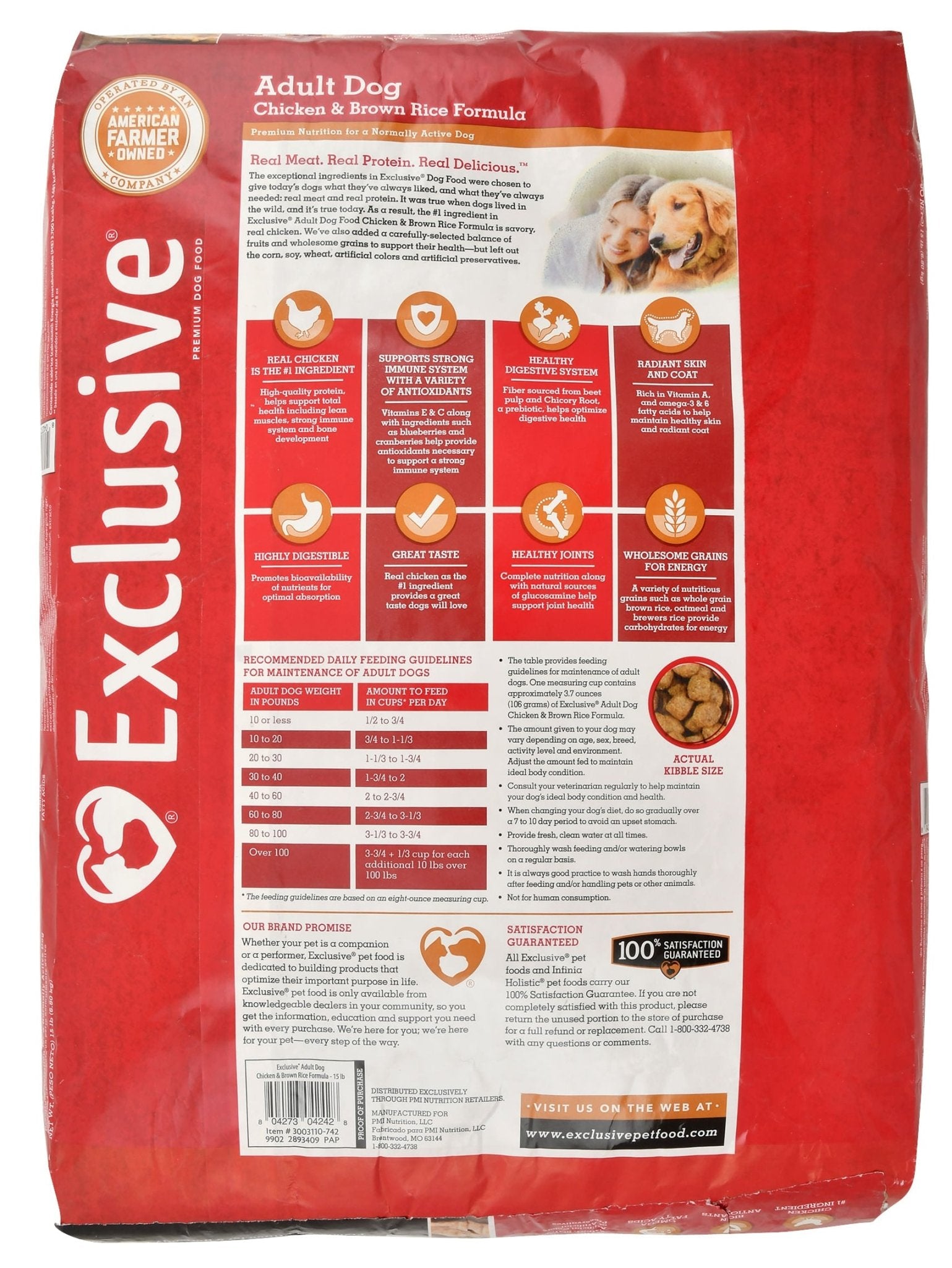 Exclusive Signature Adult Chicken & Brown Rice - back of bag