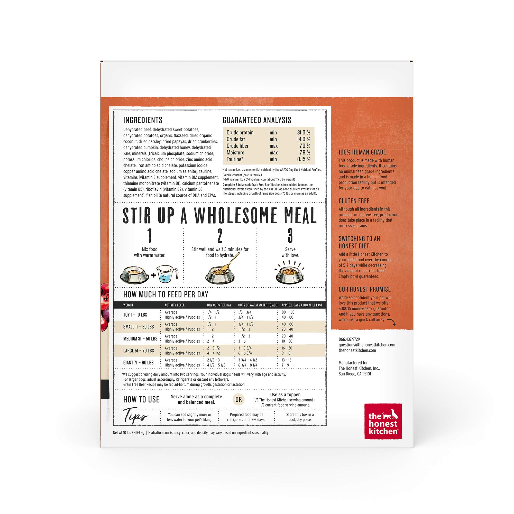 The Honest Kitchen Love: Natural Human Grade Dehydrated Dog Food Grain Free Beef