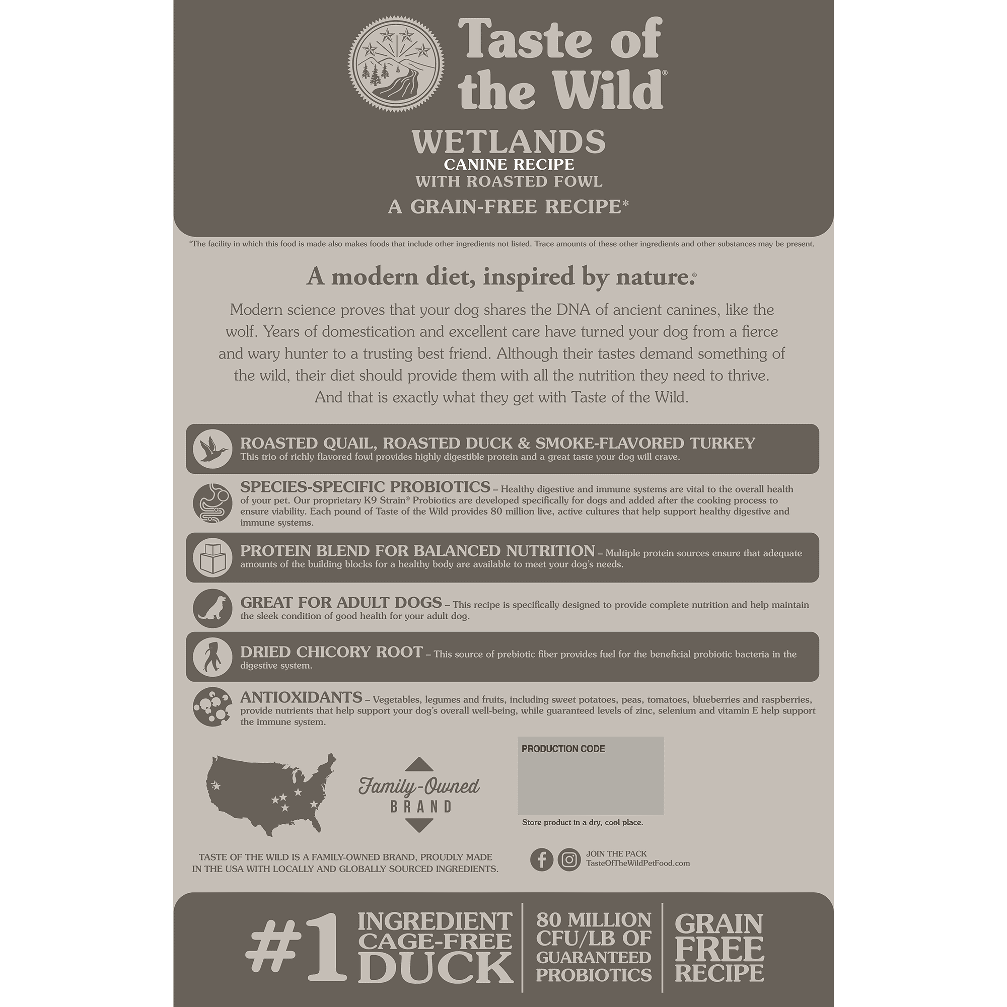 Taste of the Wild Wetlands Grain-Free Roasted Fowl Dry Dog Food