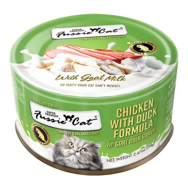 Fussie Cat Premium Chicken with Duck in Goat Milk 2.47oz