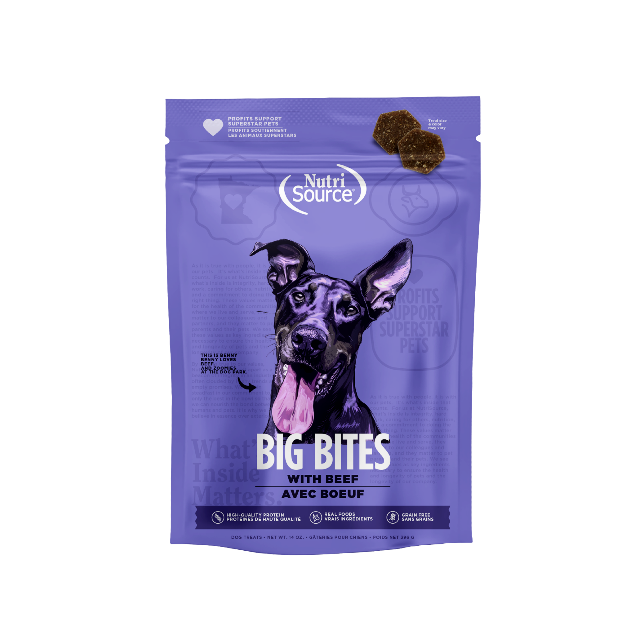 NutriSource Big Bites Beef 14oz