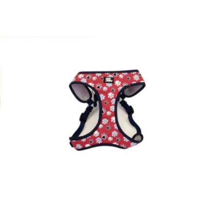 Ribbon Harness Red/Blue Paws XXS
