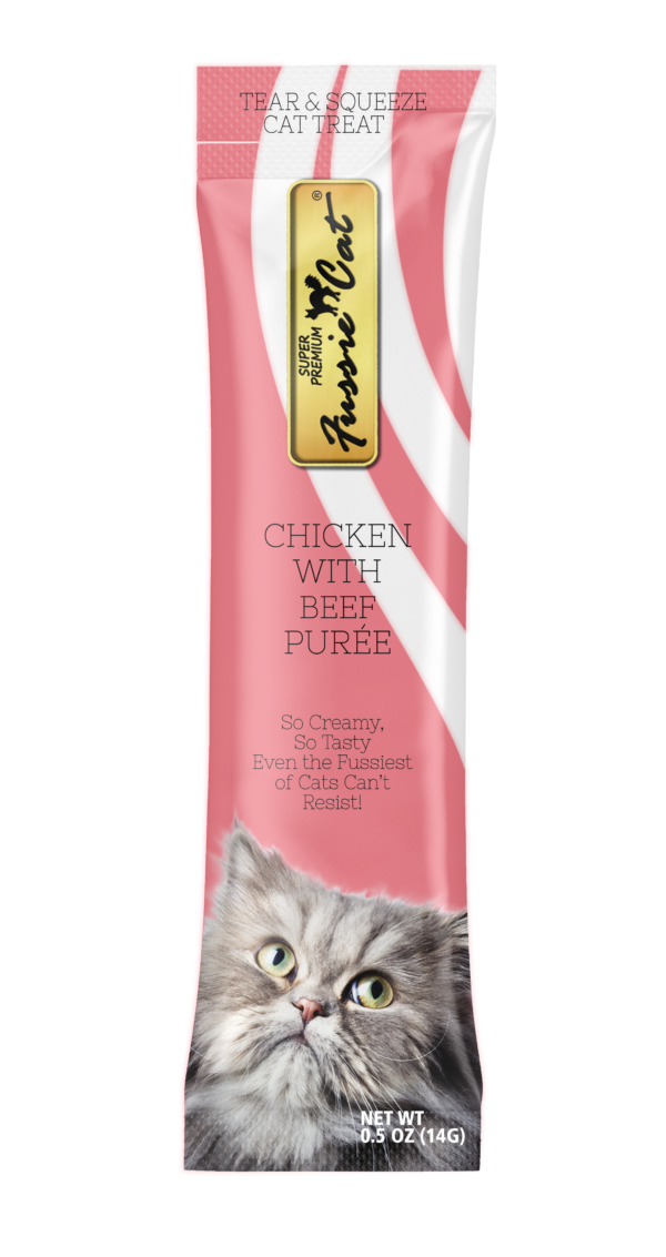 Fussie Cat Puree Ckn & Beef 4ct