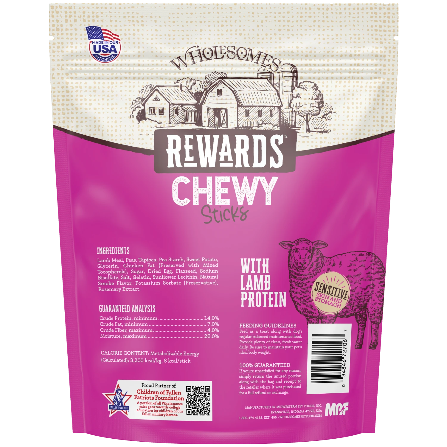 Wholesomes Chewy Sticks Lmb 25oz - Image 2