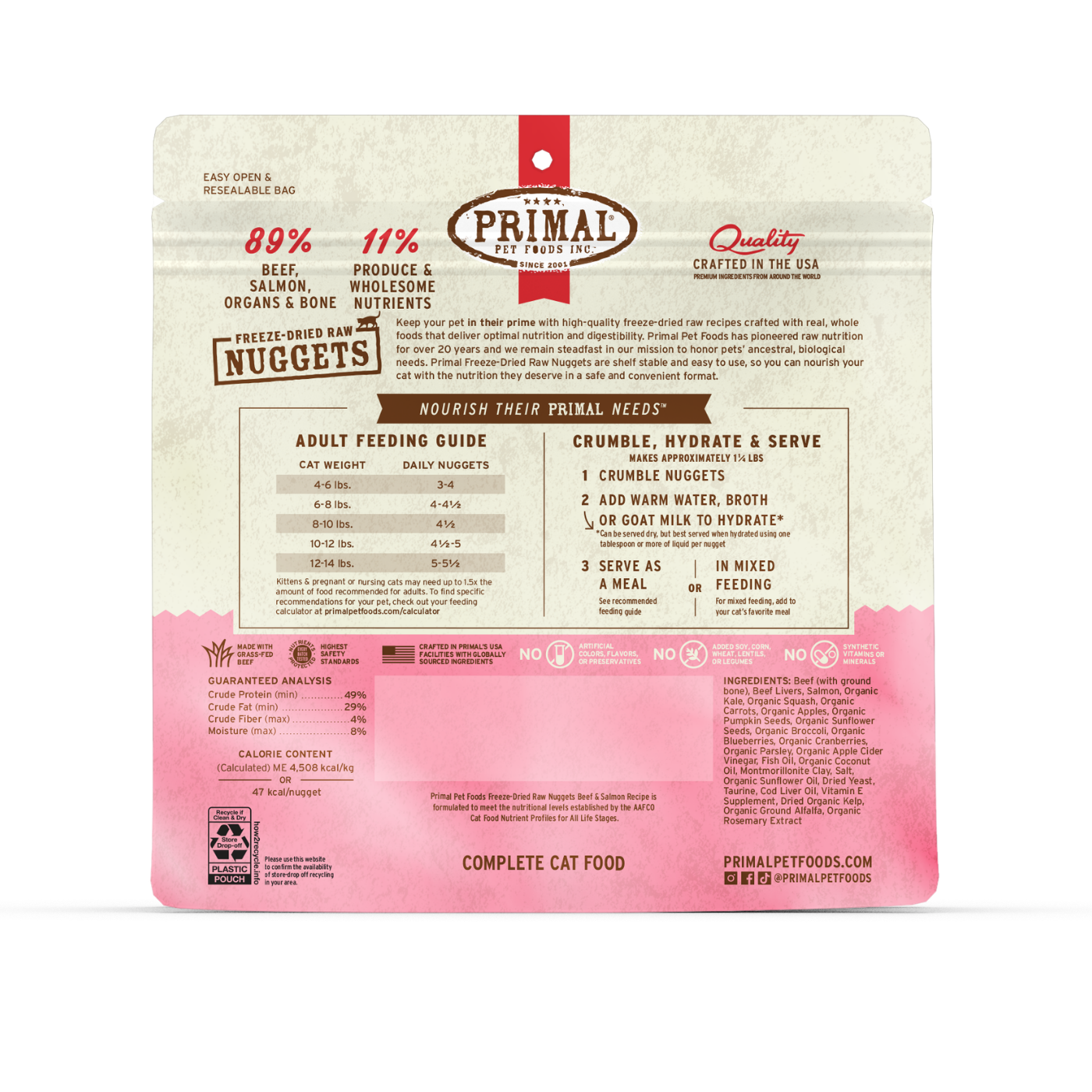 Primal Cat FD Beef/Salm 14 oz - Image 2