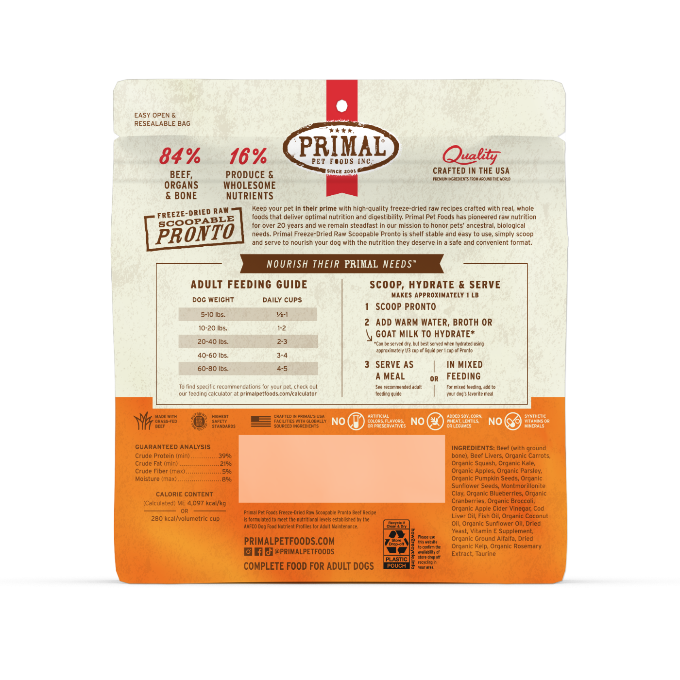 Primal Frozen Raw Scoopable Pronto Beef Recipe 4lbs - Image 2