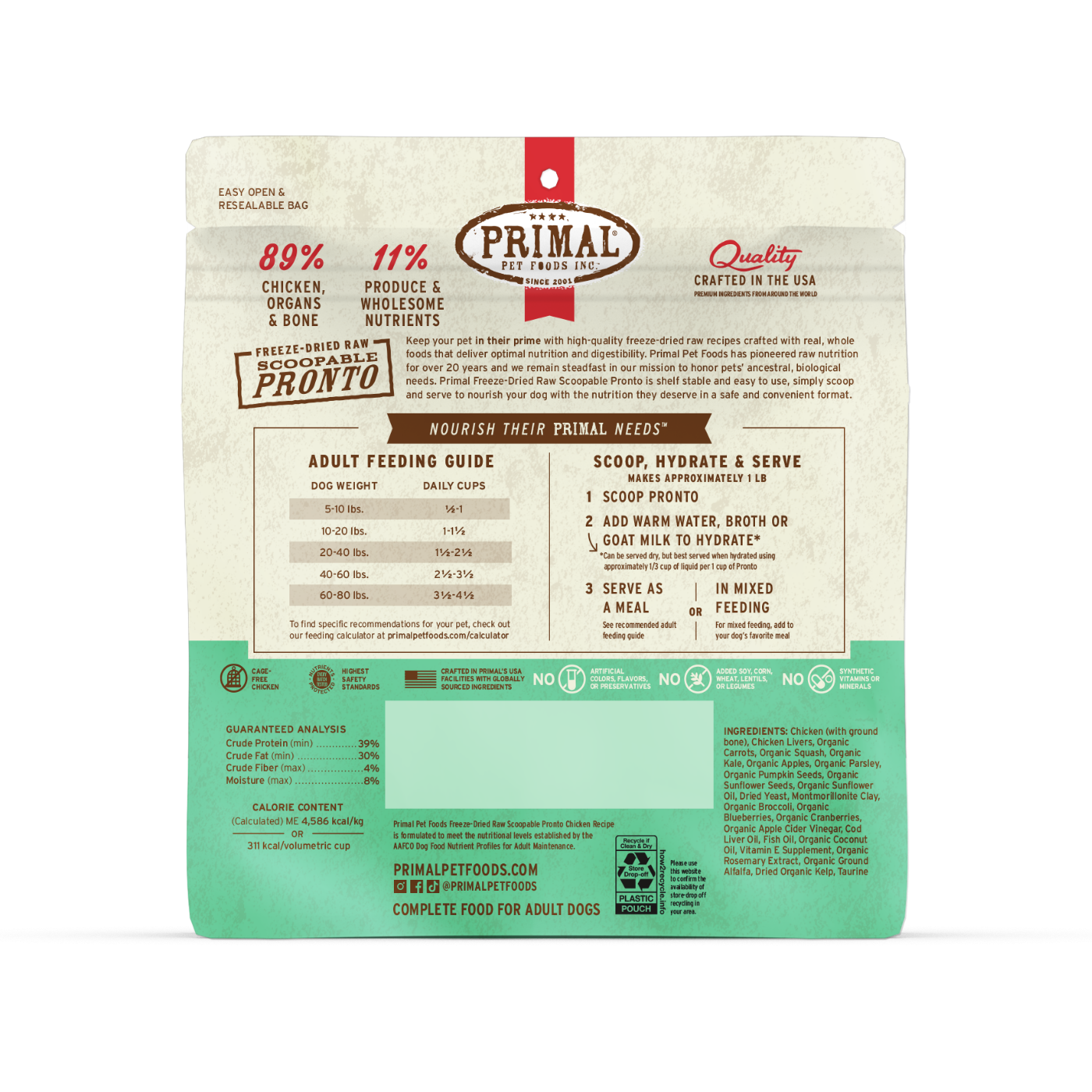Primal Frozen Raw Scoopable Pronto Chicken Recipe - Image 3