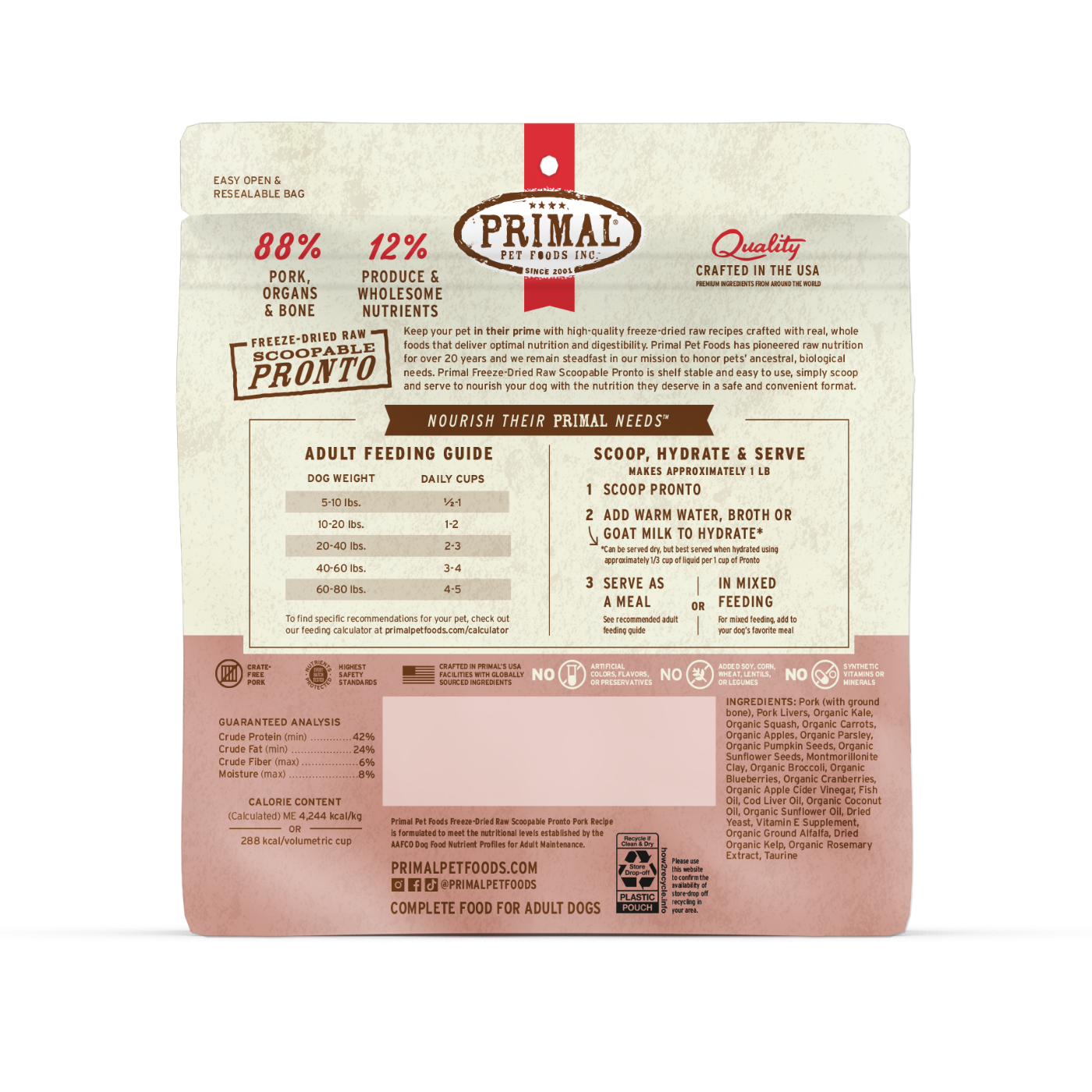 Primal Frozen Raw Scoopable Pronto Pork Recipe 4lbs - Image 2