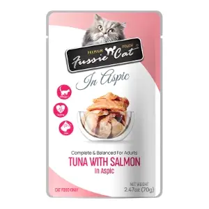Fussie Cat Tuna with Salmon in Aspic Pouch 2.47oz