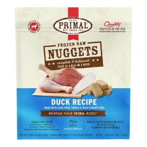 Primal Frozen Raw Nuggets Duck Recipe with Turkey & Fish 3lbs