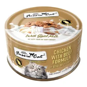 Fussie Cat Premium Chicken with Beef in Goat Milk 2.47oz