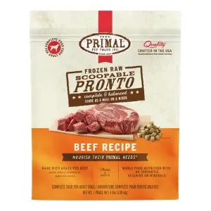 Primal Frozen Raw Scoopable Pronto Beef Recipe 4lbs