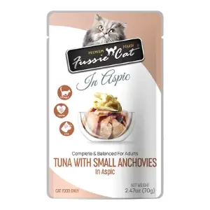 Fussie Cat Tuna with Small Anchovies in Aspic Pouch 2.47oz
