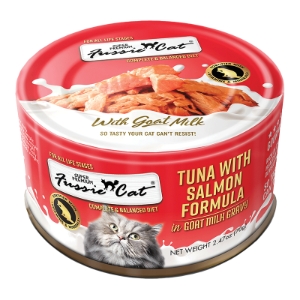 Fussie Cat Premium Tuna with Salmon in Goat Milk 2.47oz