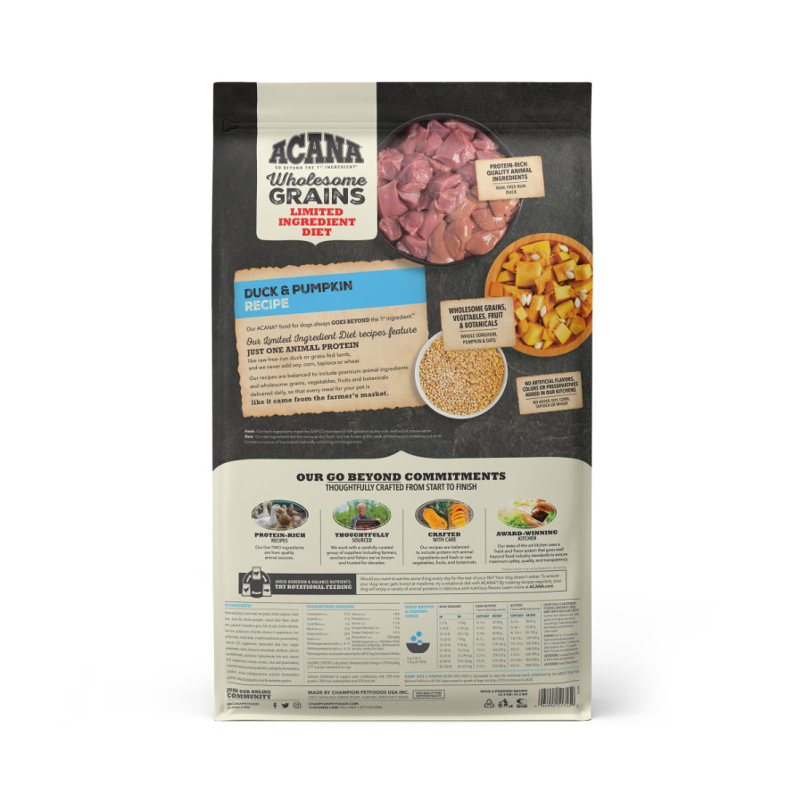 Acana LID Wholesome Grains Duck & Pumpkin Recipe - Image 2