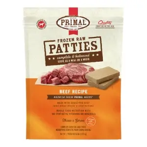 Primal Frozen Raw Patties Beef Recipe 6lbs