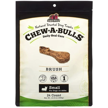 Redbarn Pet Products Chew-A-Bulls Brush Dental Dog Treats