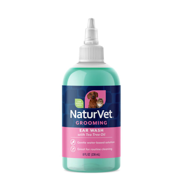 NaturVet Ear Wash + Tea Tree 8oz
