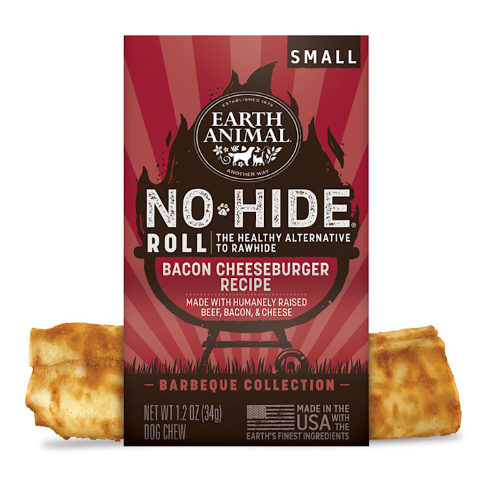 Earth Animal No-Hide Barbeque Rolls Bacon Cheeseburger Recipe Natural Rawhide Alternative Dog Chew