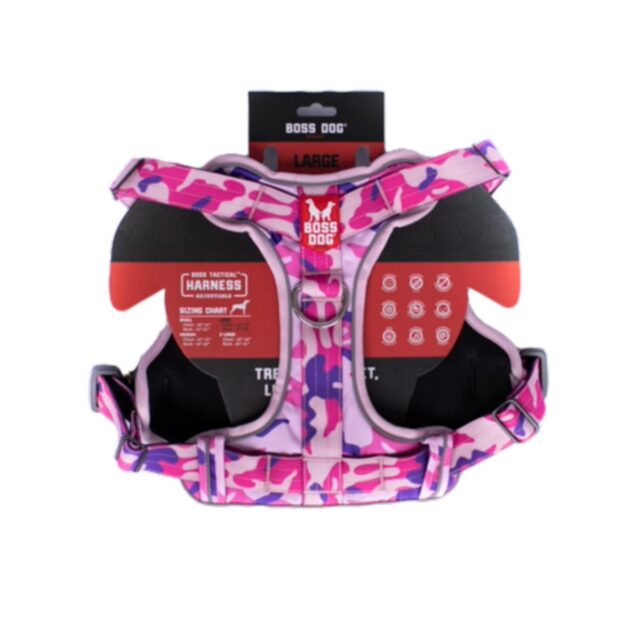 BossDog Harness Pink Camo LG