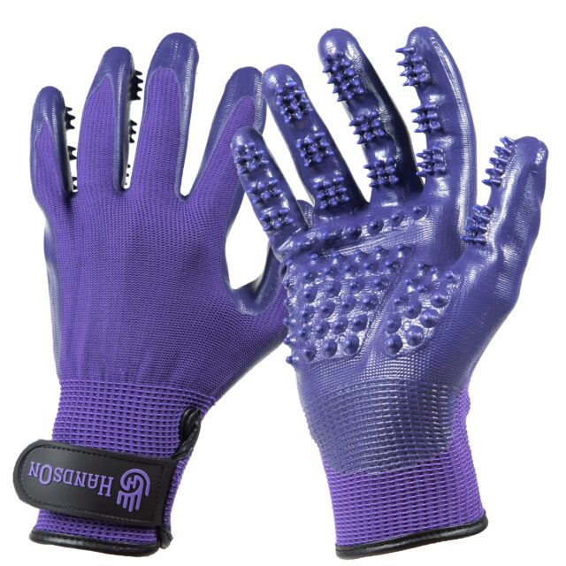 HandsOn Grooming Gloves Purp