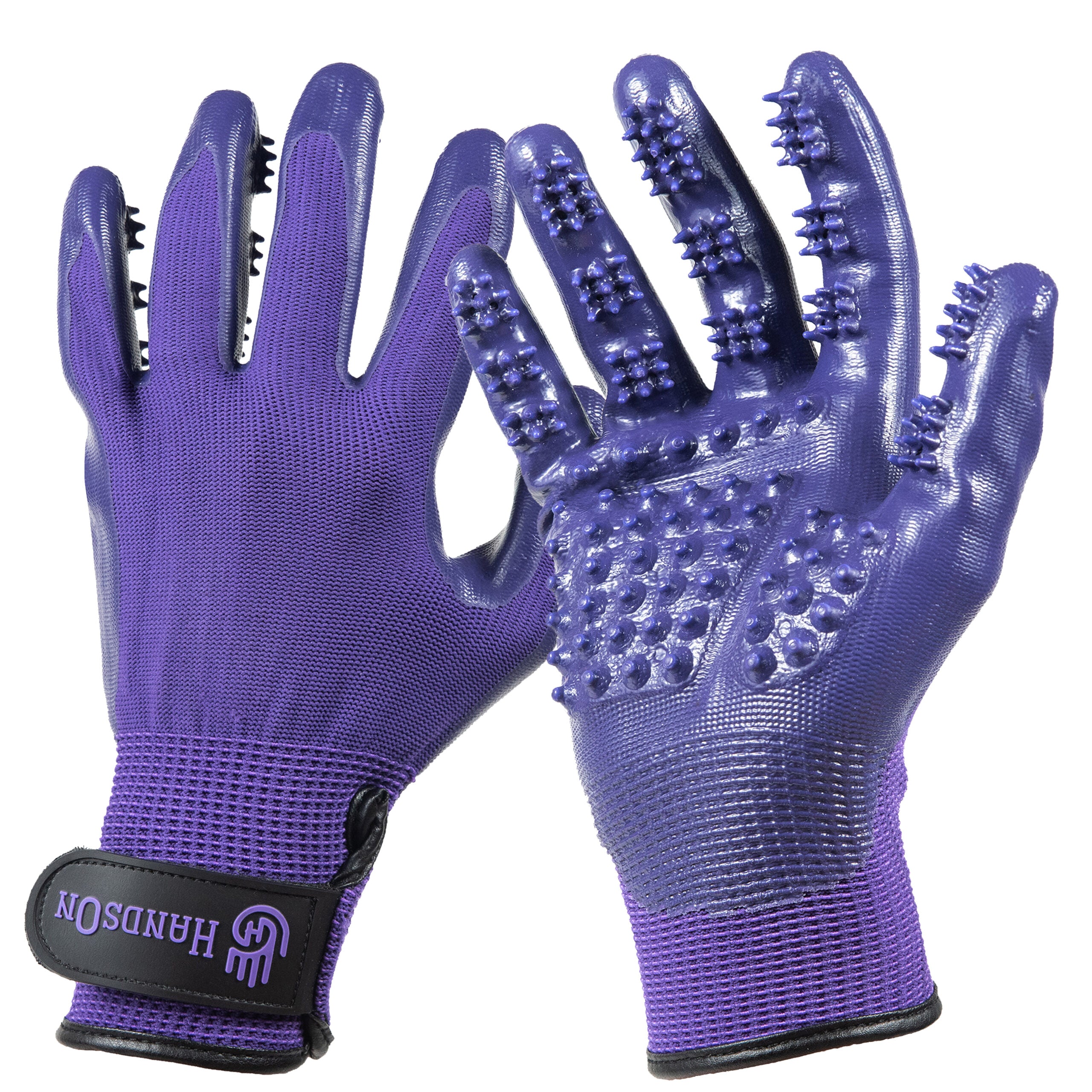 HandsOn Grooming Gloves Purp