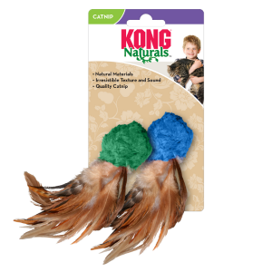 Kong Crinkle Ball w/ Feather 2pk
