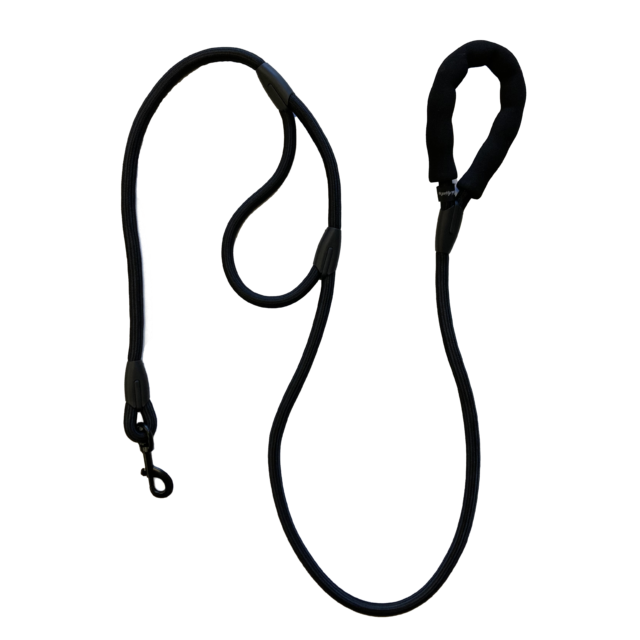 BA Dual Handle Rope Leash Blk 6'