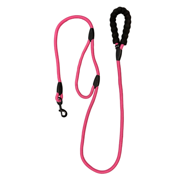 BA Dual-Handle Rope Leash Pnk 6'
