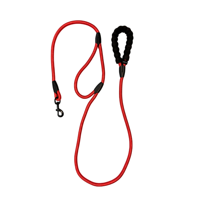 BA Dual-Handle Rope Leash Red 6'