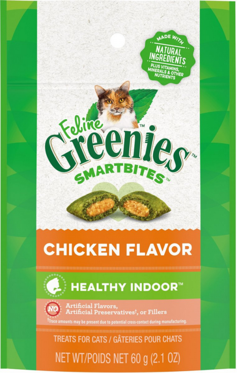 Greenies Feline Indoor Ckn 2.1oz - Image 2