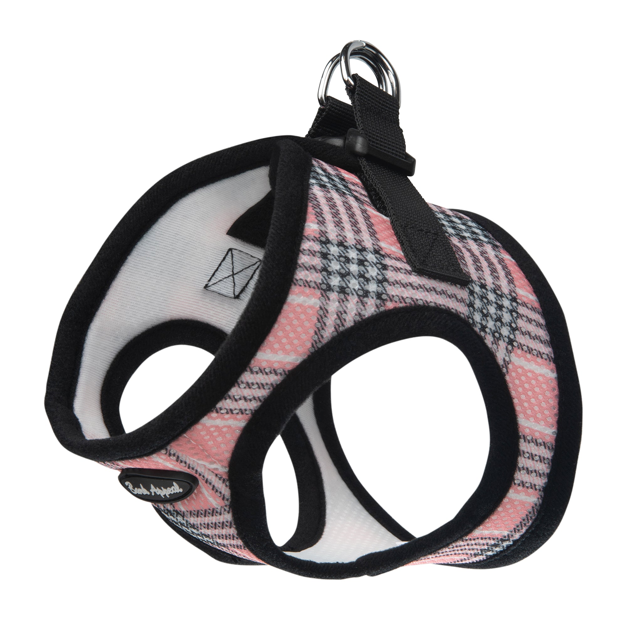 BA Pink No-Pull Plaid Harness
