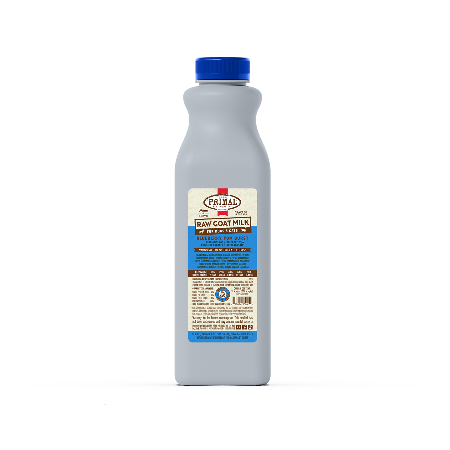 Primal Goat's Milk Blue Pom 32oz