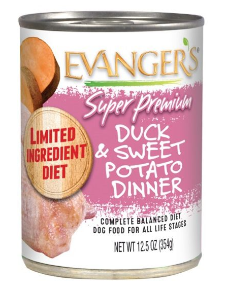 Evanger's LID Super Premium Duck & Sweet Potato Dinner 12.5oz