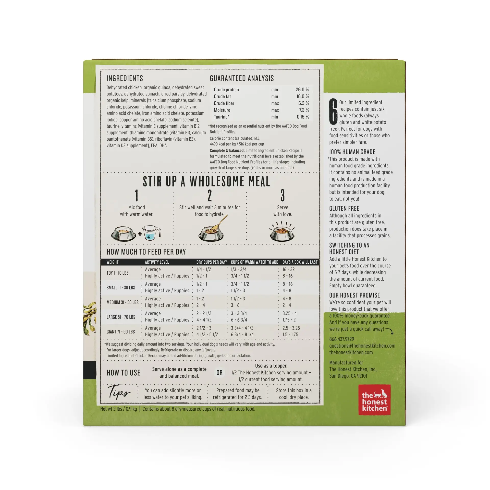 The Honest Kitchen Wholemade Whole Grain Chicken Recipe 2lbs - Image 2