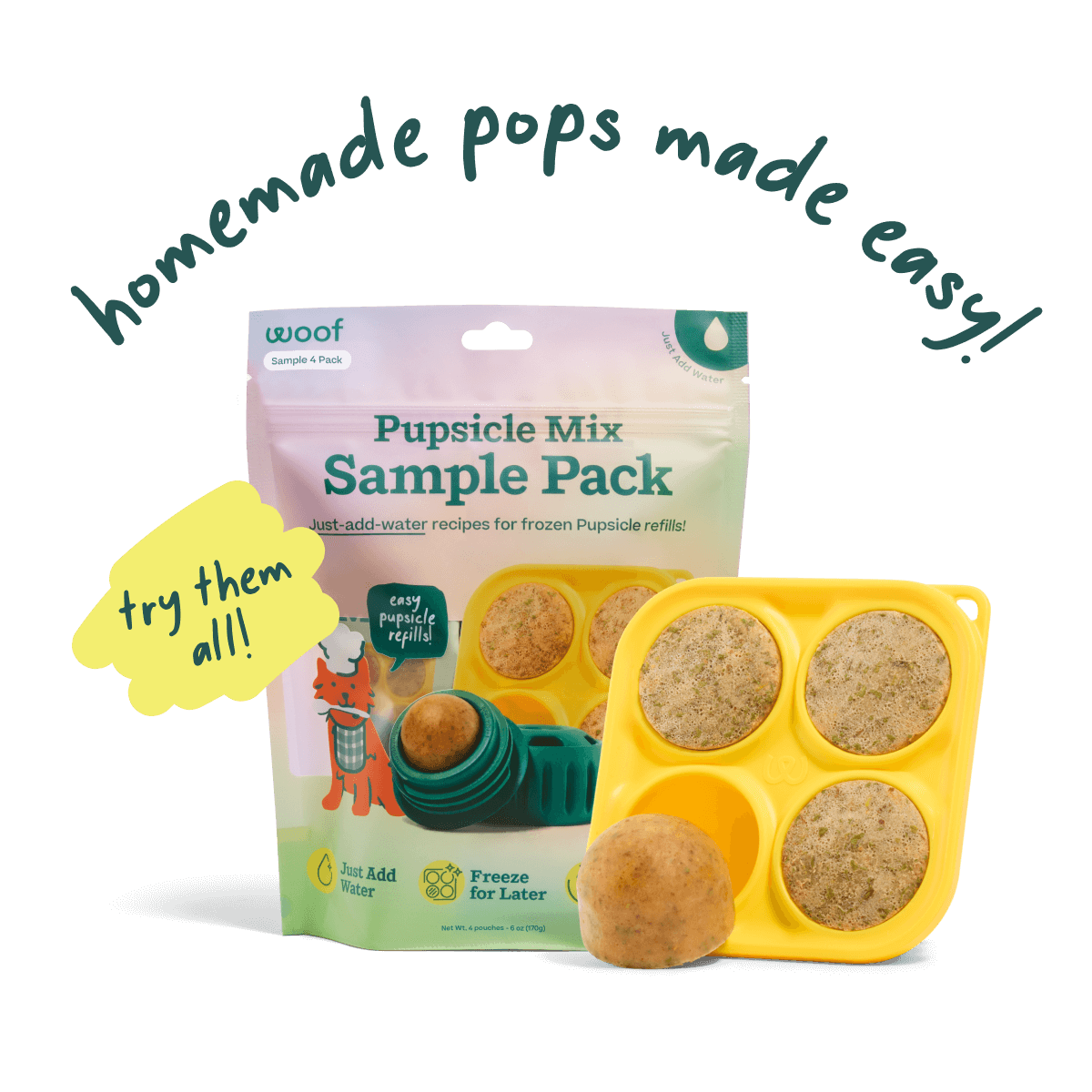 Woof Pupsicle Mix Sample 4pk