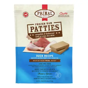 Primal Frozen Raw Patties Duck Recipe with Turkey & Fish 6lbs