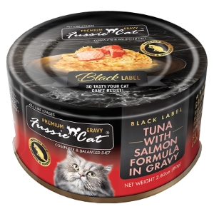Fussie Cat Tuna with Salmon in Gravy 2.82oz