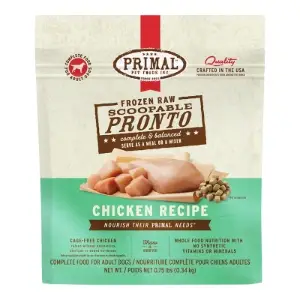 Primal Frozen Raw Scoopable Pronto Chicken Recipe