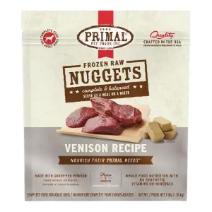 Primal Frozen Raw Nuggets Venison Recipe 3lb