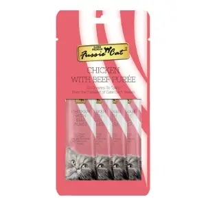 Fussie Cat Chicken with Beef Puree 4ct