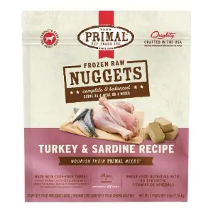 Primal Frozen Raw Nuggets Turkey & Sardine Recipe 3lb
