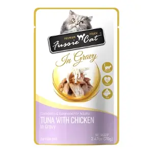 Fussie Cat Tuna with Chicken in Gravy Pouch 2.47oz