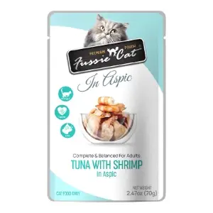 Fussie Cat Tuna with Shrimp in Aspic Pouch 2.47oz